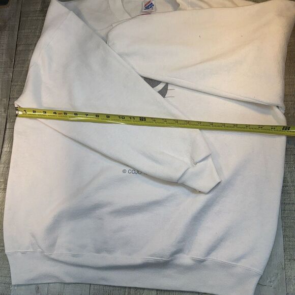 Vintage 92 Albertville Olympics White Crew (XL) Jerzees 3m Promo Reflects - Picture 7 of 9